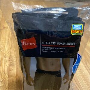 Hanes Men’s Tagless Boxer Briefs Comfort Blend 4 pack Size XL (40-42)